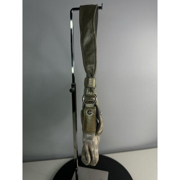 DAMAGED Coach Signature Op Art Ikat Top Handle Pouch Bag Purse 45376 Grey Multi - Picture 5 of 11